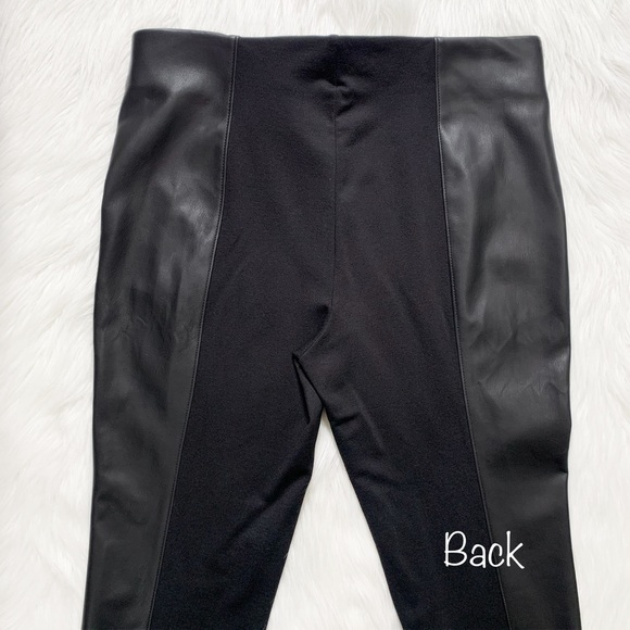 SOLD-Halston Faux Leather Zippered Black Riding Moto Pants - Picture 5 of 8
